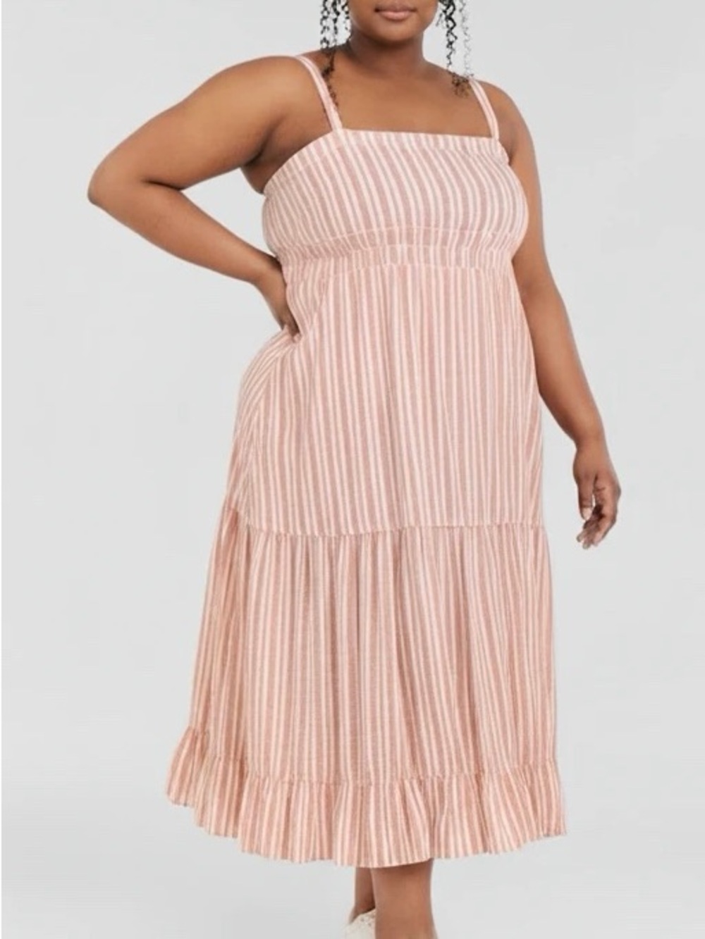 Toad&Co Hemp Striped Tiered Sundress Size L